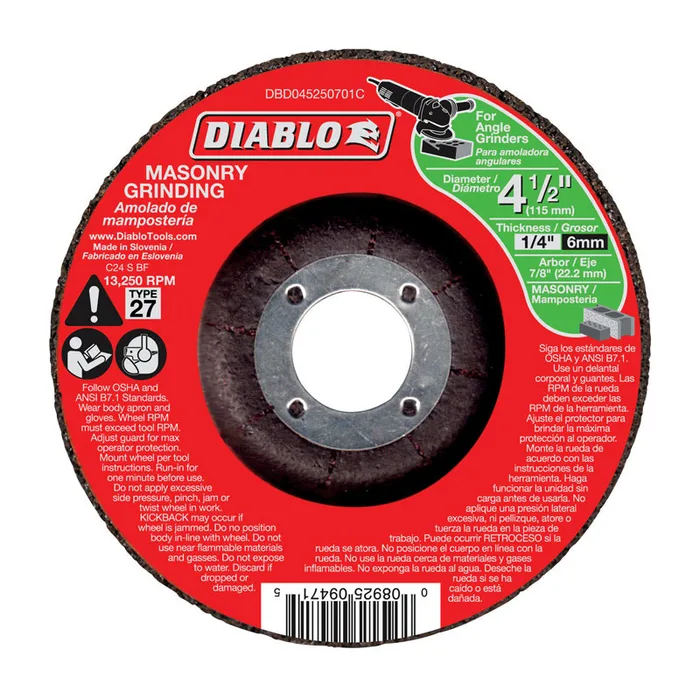 Diablo 4-1/2 in. D X 7/8 in. X 1/4 in. thick Silicon Carbide Masonry Circular Cut-Off Disc 1 pc