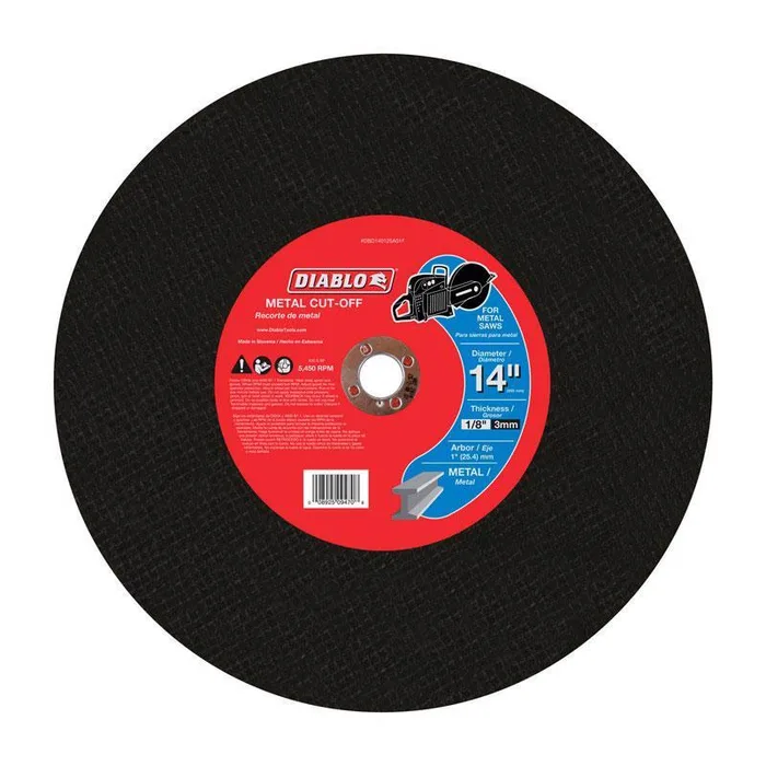Diablo 14 in. D X 1 in. X 1/8 in. thick Aluminum Oxide High Speed Metal Cut-Off Disc 1 pk