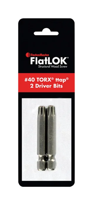 FastenMaster FlatLOK Torx Ttap No. 40 X 2 in. L Driver Bit Steel 2 pc