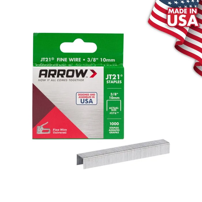 Arrow JT21 7/16 in. W X 3/8 in. L 23 Ga. Wide Crown Light Duty Staples 1000 pk (Pack of 5)