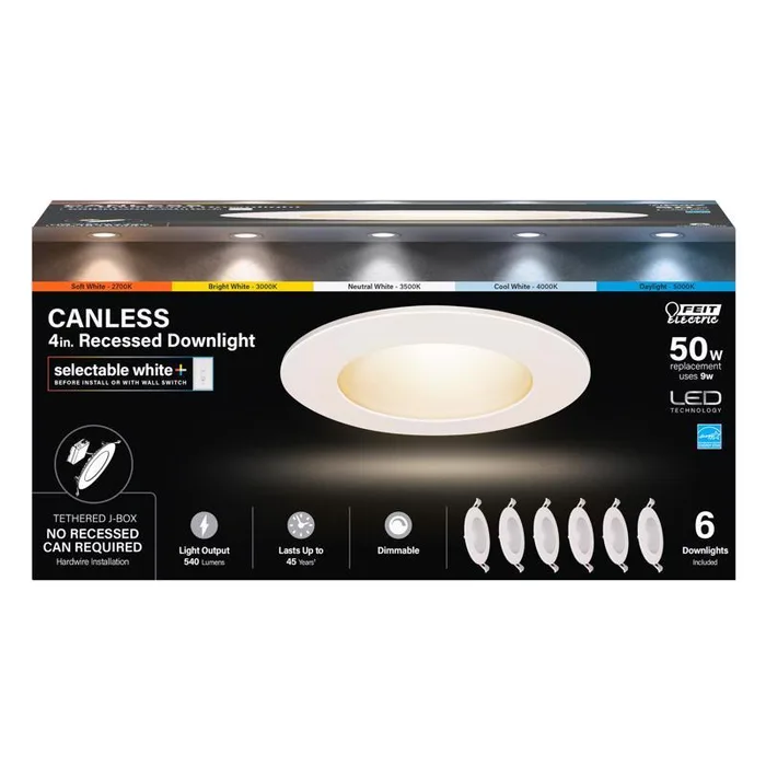 Feit LED Retrofits White 5 in. W LED Canless Recessed Downlight 6.5 W