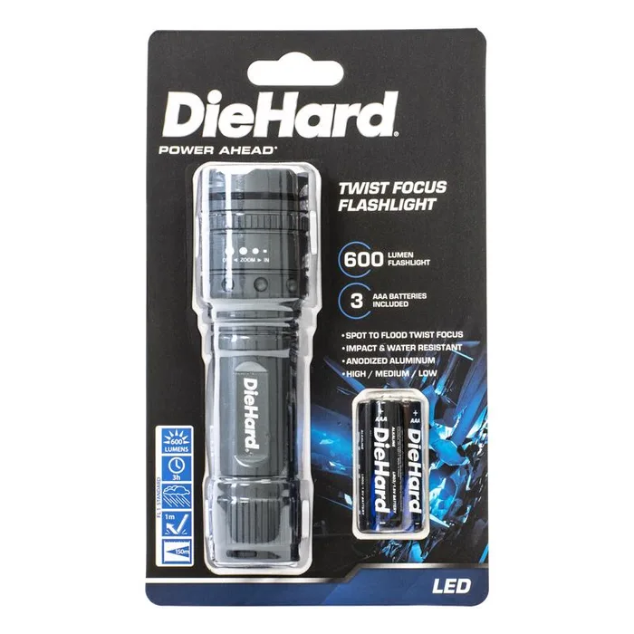 Dorcy DieHard 800 lm Gray LED Flashlight AAA Battery