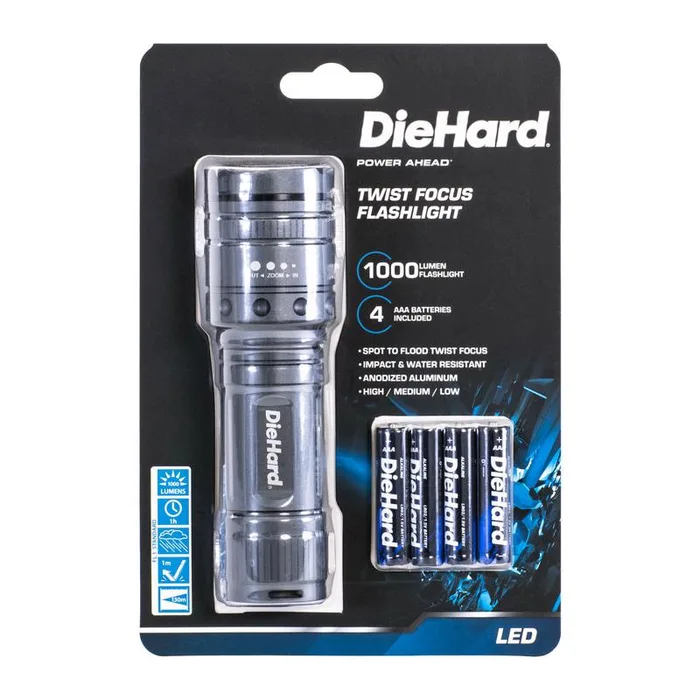 Dorcy DieHard 1500 lm Gray LED Flashlight AAA Battery