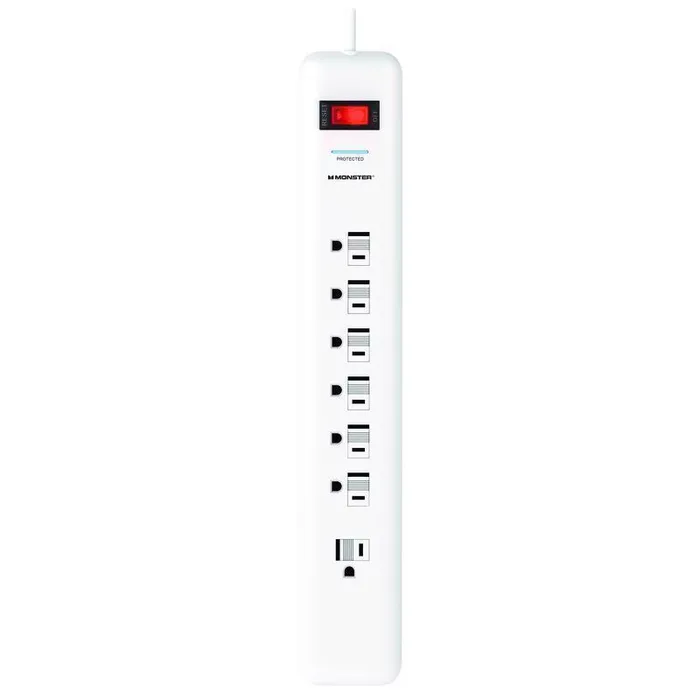 Monster Just Power It Up 6 ft. L 7 outlets Surge Protector White 1080 J