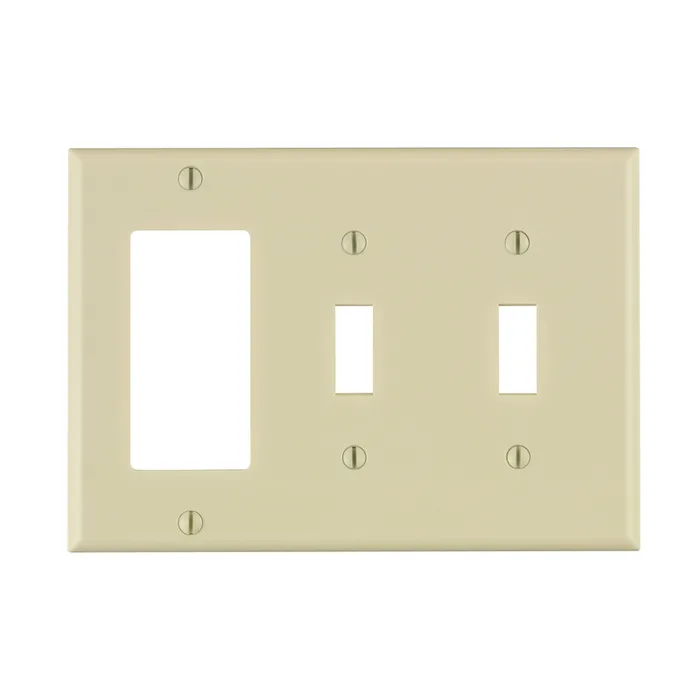 Leviton Light Almond 3 gang Thermoset Plastic Decorator/Toggle Wall Plate 1 pk