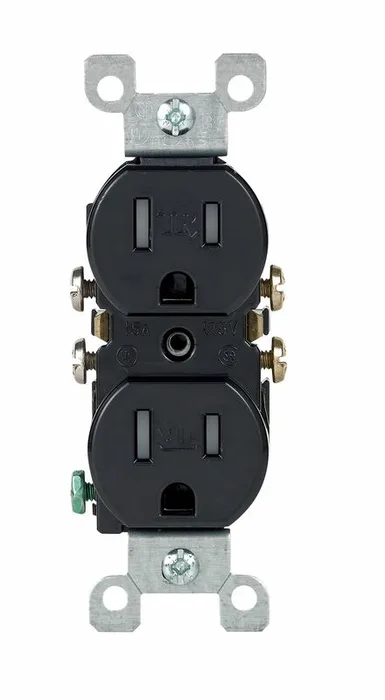 Leviton 15 amps 125 V Duplex Black Outlet 5-15R 1 pk