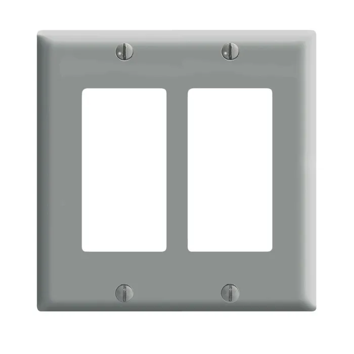Leviton Decora Gray 2 gang Thermoset Plastic Decorator Wall Plate 1 pk