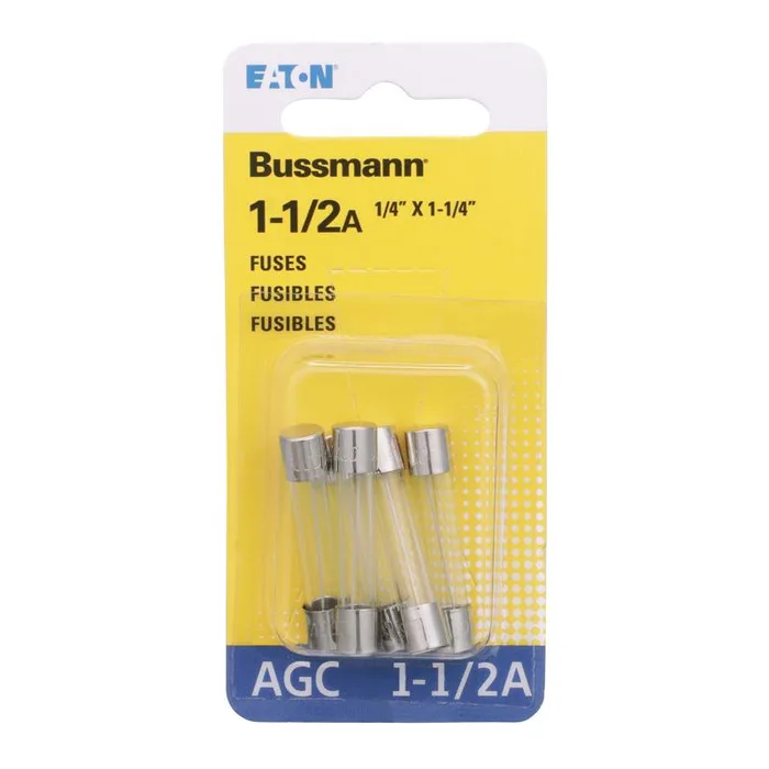 Bussmann 1.5 amps Fast Acting Glass Fuse 5 pk