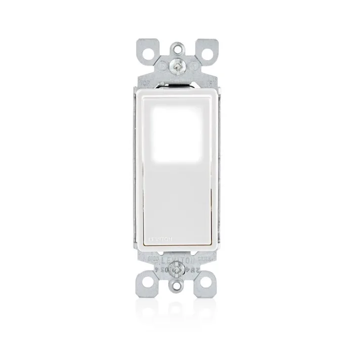 Leviton Decora 15 amps Three Pole Rocker 3-Way Illuminated Switch White 1 pk