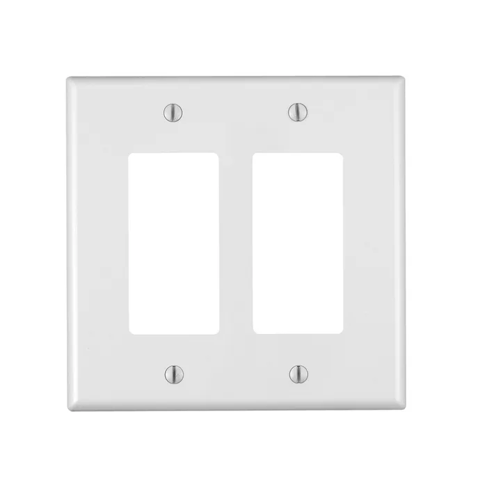 Leviton White 2 gang Plastic Decorator Oversized Wall Plate 1 pk