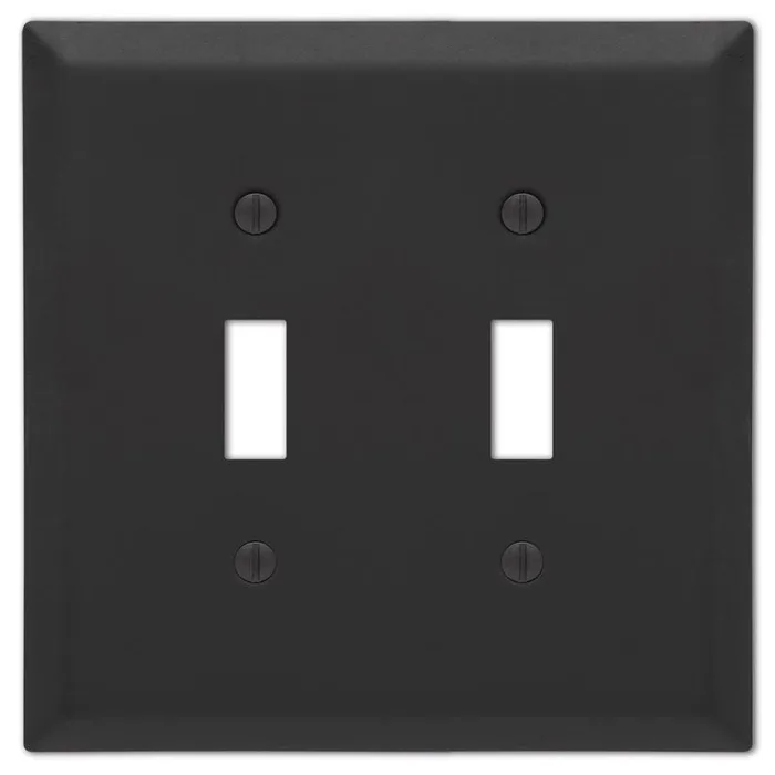 Amerelle Century Matte Black 2 gang Stamped Steel Toggle Wall Plate 1 pk