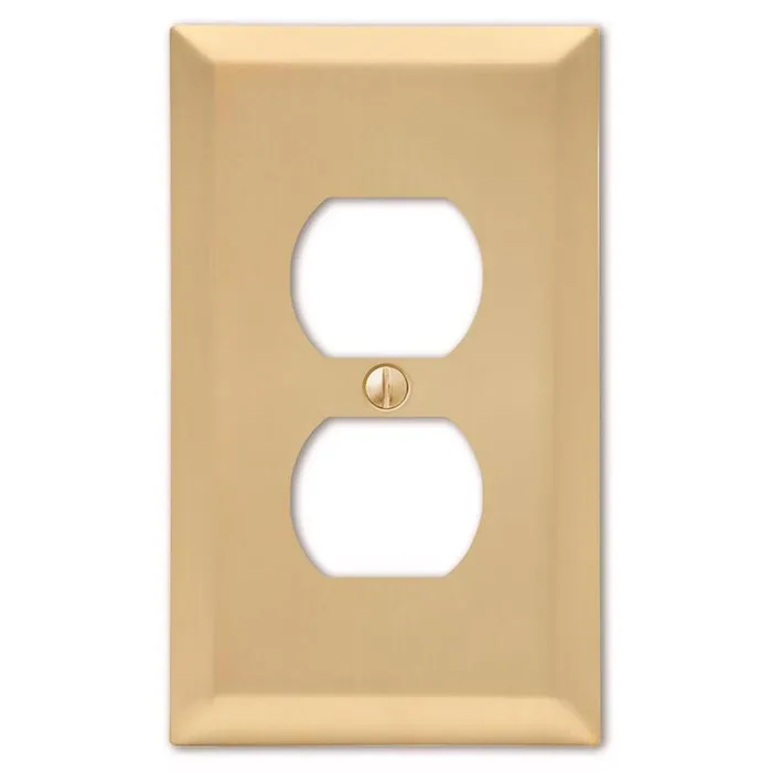 Amerelle Century Satin Brass 2 gang Stamped Steel Duplex Wall Plate 1 pk