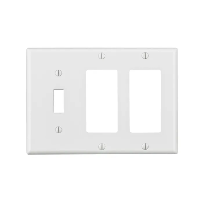 Leviton White 3 gang Thermoset Plastic Decorator/Toggle Wall Plate 1 pk