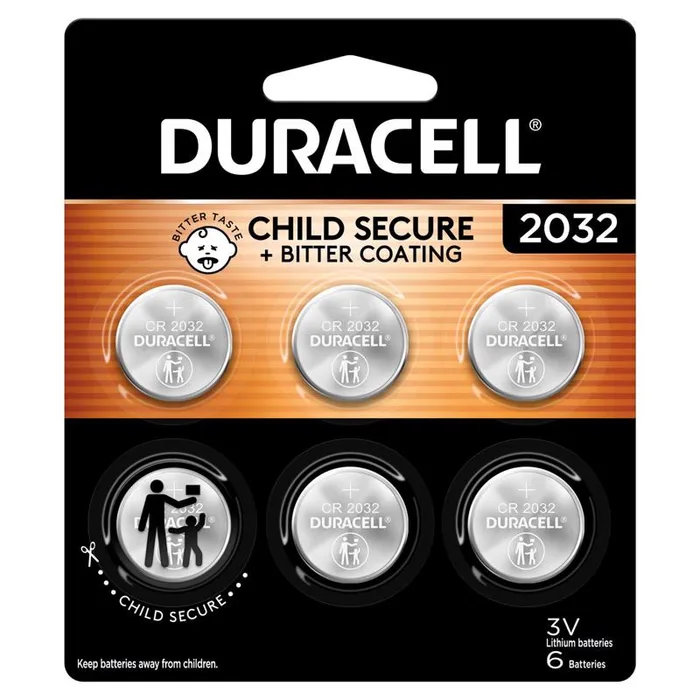 Duracell Lithium Coin 2032 3 V 265 mAh Security and Electronic Battery 6 pk (Pack of 6)