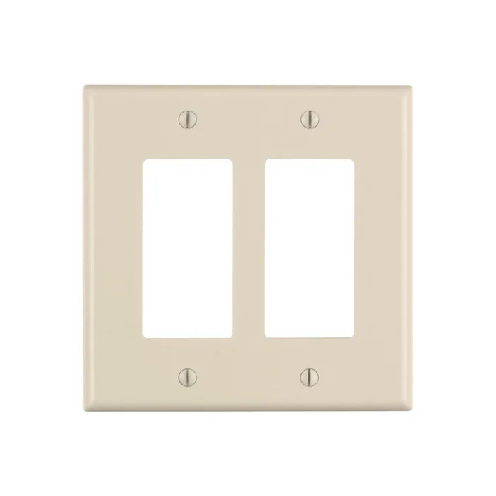 Leviton Decora Light Almond 2 gang Thermoset Plastic Decorator Wall Plate 1 pk