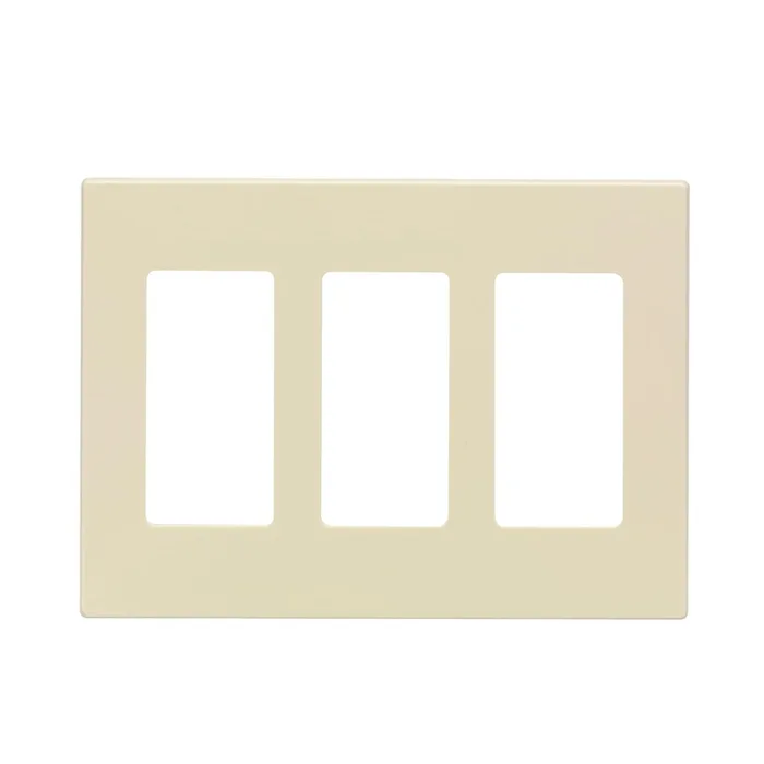 Leviton Decora Plus Light Almond 3 gang Polycarbonate Decorator Screwless Wall Plate 1 pk