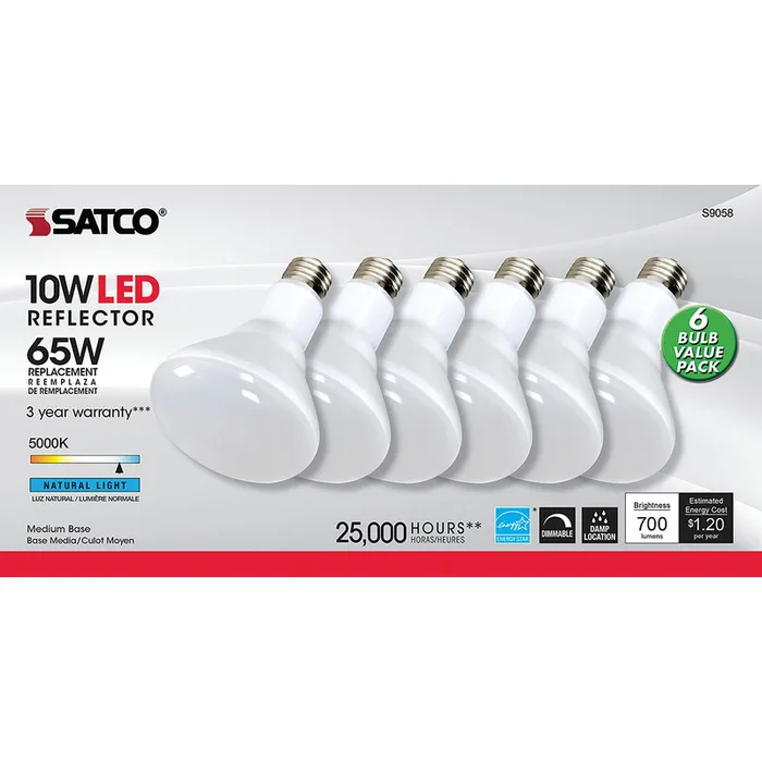 Satco BR30 E26 (Medium) LED Bulb Natural Light 65 Watt Equivalence 6 pk