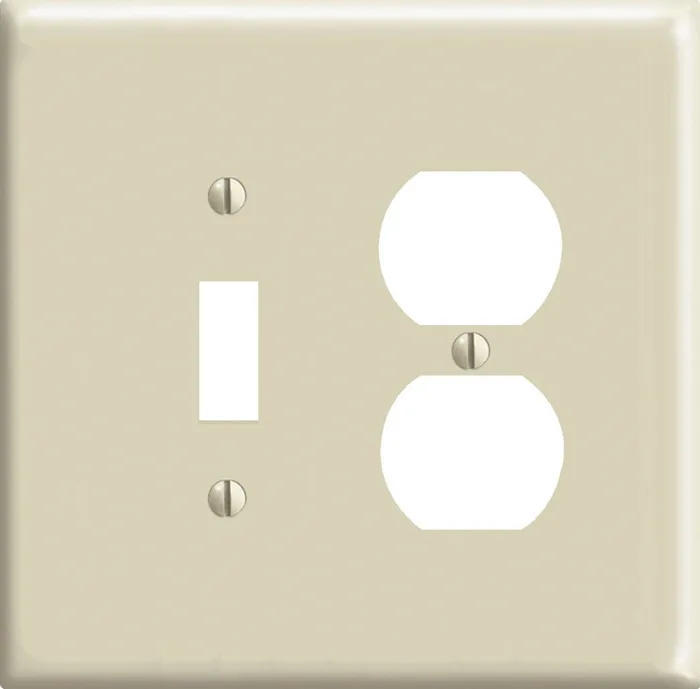 Leviton Ivory 2 gang Nylon Duplex/Toggle Wall Plate 1 pk (Pack of 25)