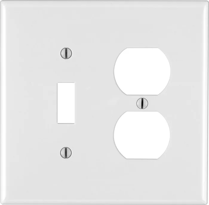 Leviton White 2 gang Thermoplastic Nylon Duplex/Toggle Wall Plate 1 pk