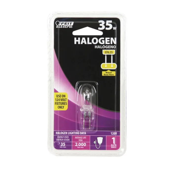 Feit 35 W JCD A-Line Halogen Bulb 400 lm Bright White 1 pk (Pack of 72)