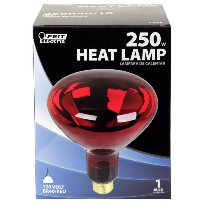 Feit 250 W BR40 Heat Lamp Incandescent Bulb E26 (Medium) Red 1 pk (Pack of 6)