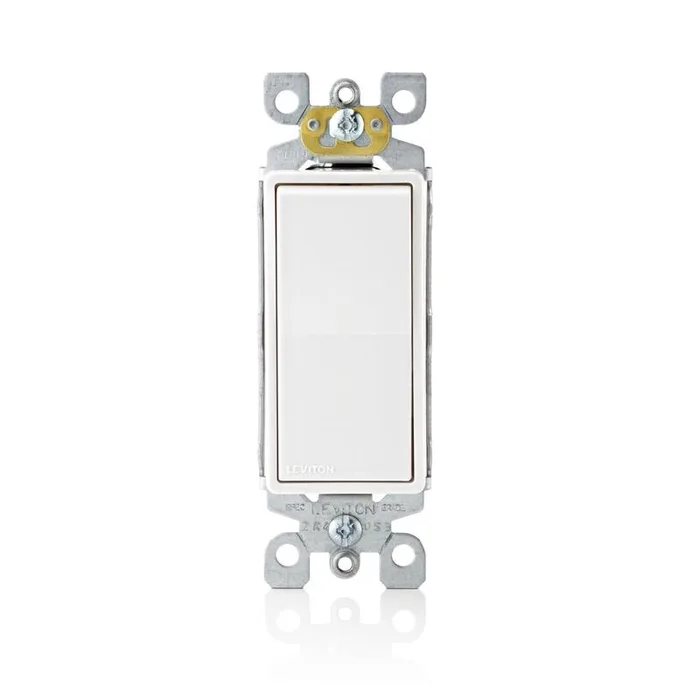 Leviton 15 amps 3-Way Antimicrobial Treated Rocker AC Quiet Switch White 1 pk