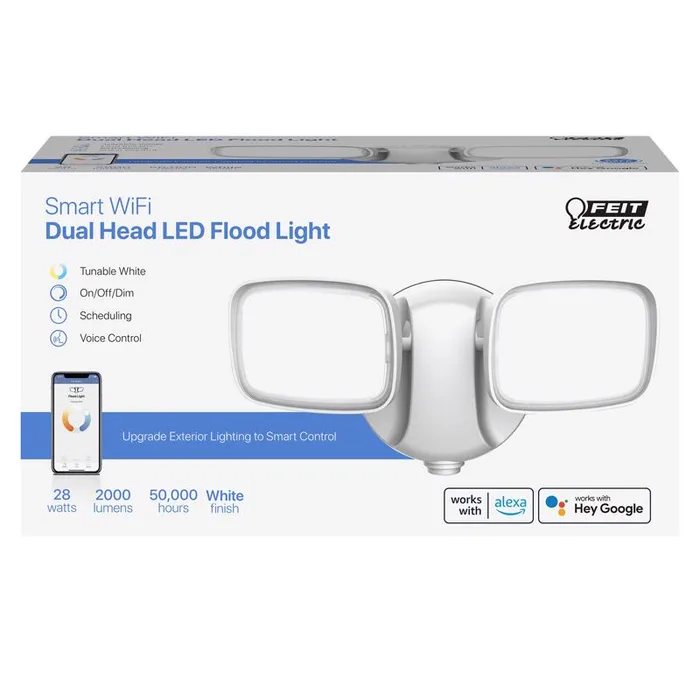 Feit Smart Home Switch Hardwired LED White Smart-Enabled Security Floodlight
