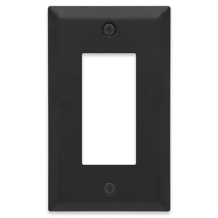 Amerelle Century Matte Black 1 gang Stamped Steel Decorator Wall Plate 1 pk