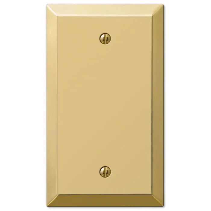 Amerelle Century Polished Brass 1 gang Stamped Steel Blank Wall Plate 1 pk