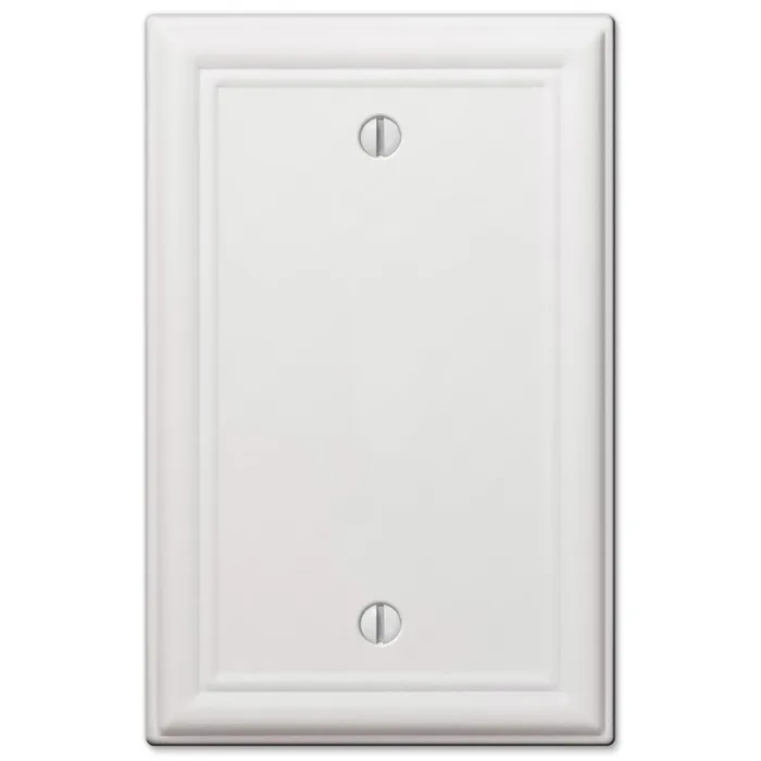 Amerelle Chelsea White 1 gang Stamped Steel Blank Wall Plate 1 pk