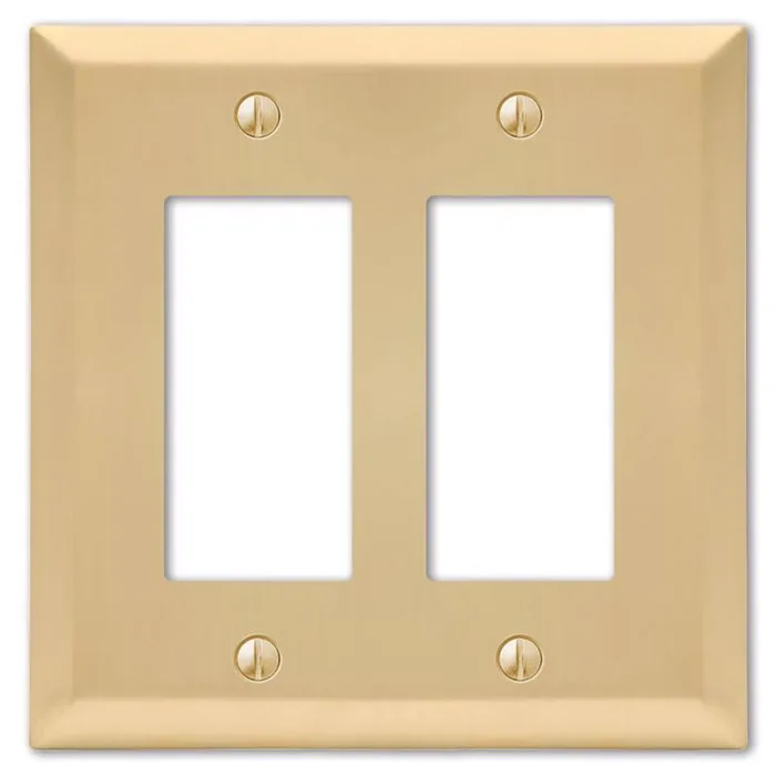 Amerelle Century Satin Brass 2 gang Stamped Steel Decorator Wall Plate 1 pk