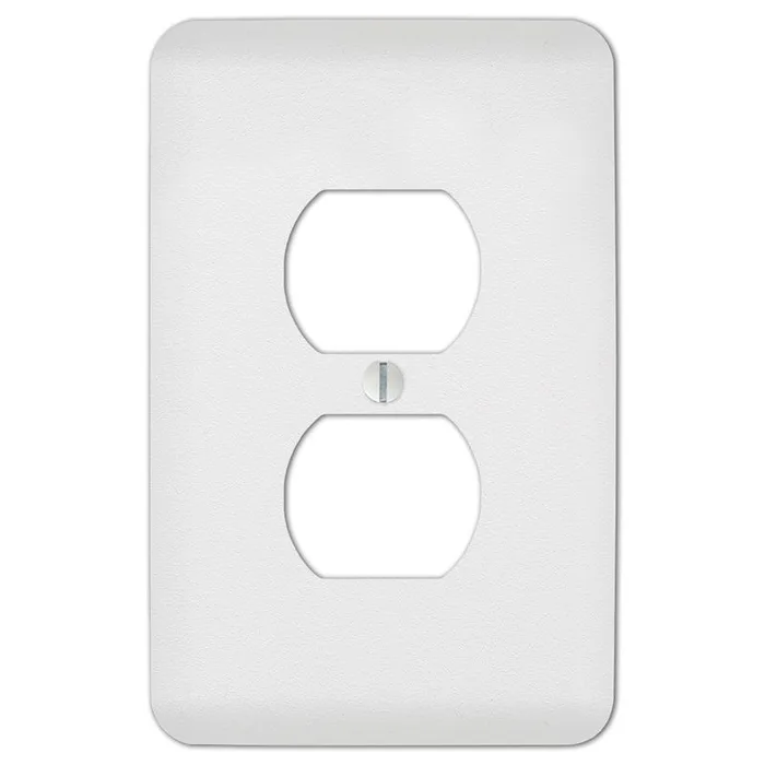 Amerelle Capri Paintable Textured White 1 gang Stamped Steel Duplex Wall Plate (Pack of 4)