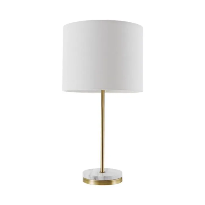 Globe Electric 19 in. Matte Brass White Table Lamp
