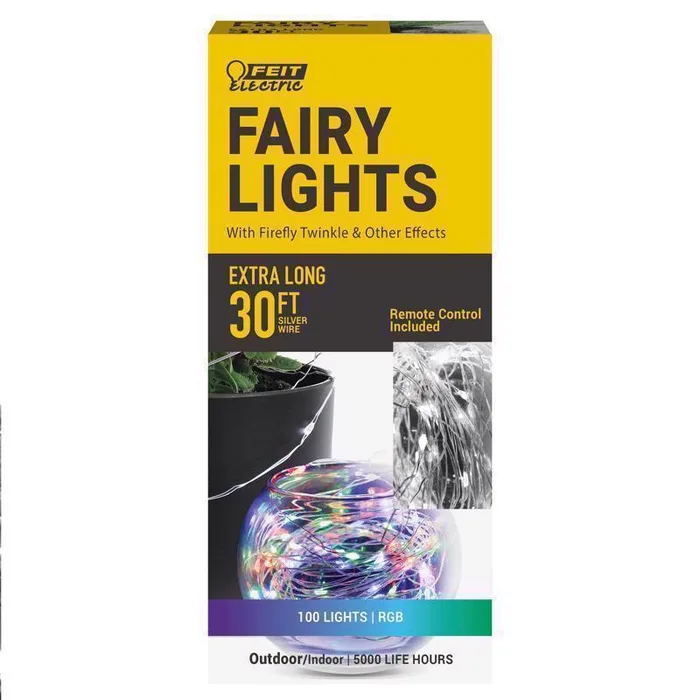 Feit LED Fairy String Lights Multicolored 30 ft. 100 lights