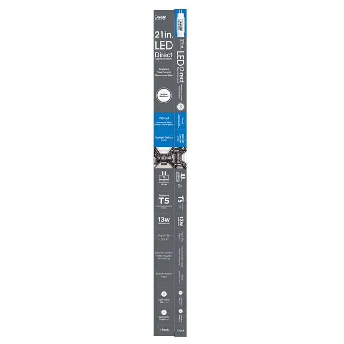 Feit T5 Daylight Deluxe 21 in. Bi-Pin Linear LED Linear Lamp 13 Watt Equivalence 1 pk (Pack of 6)