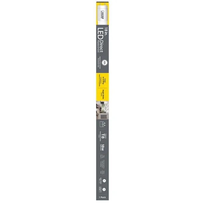 Feit T8 Bright White 18 in. G13 Linear LED Linear Lamp 18 Watt Equivalence 1 pk (Pack of 12)