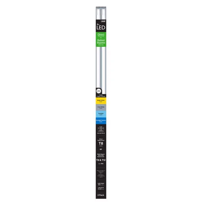 Feit T8 Color Selectable 48 in. G13 Linear Led Linear Lamp 32 Watt Equivalence 2 pk (Pack of 10)