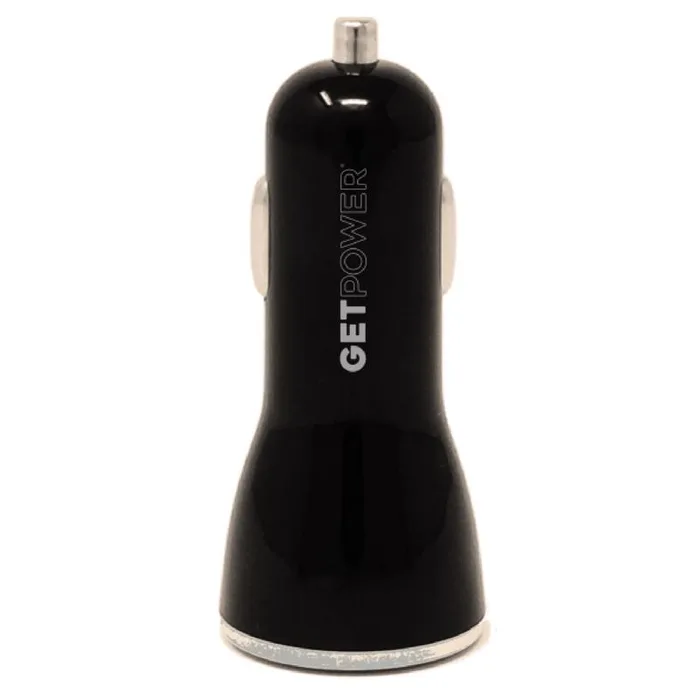 GetPower Black Car Dual USB Car Adapter For Universal (Pack of 30)