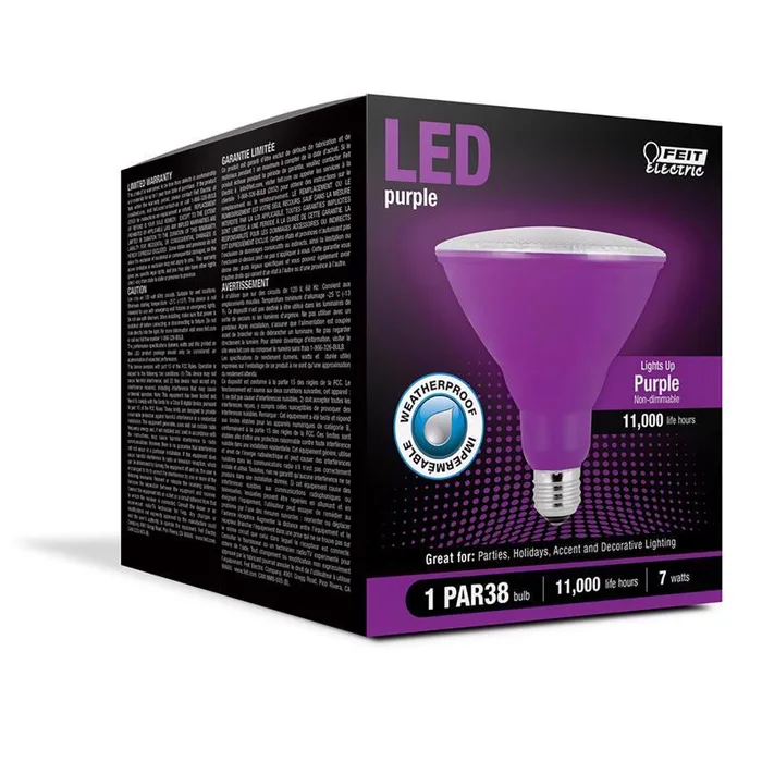 Feit PAR38 E26 (Medium) LED Bulb Purple 90 Watt Equivalence 1 pk (Pack of 4)