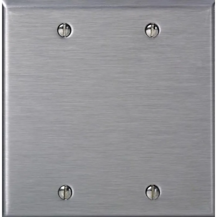 Leviton C-Series Stainless Steel 2 gang Metal Blank Wall Plate 1 pk