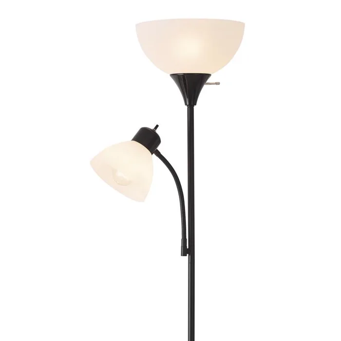 Globe Electric Delilah 72 in. Matte Black/White Floor Lamp (Pack of 2)
