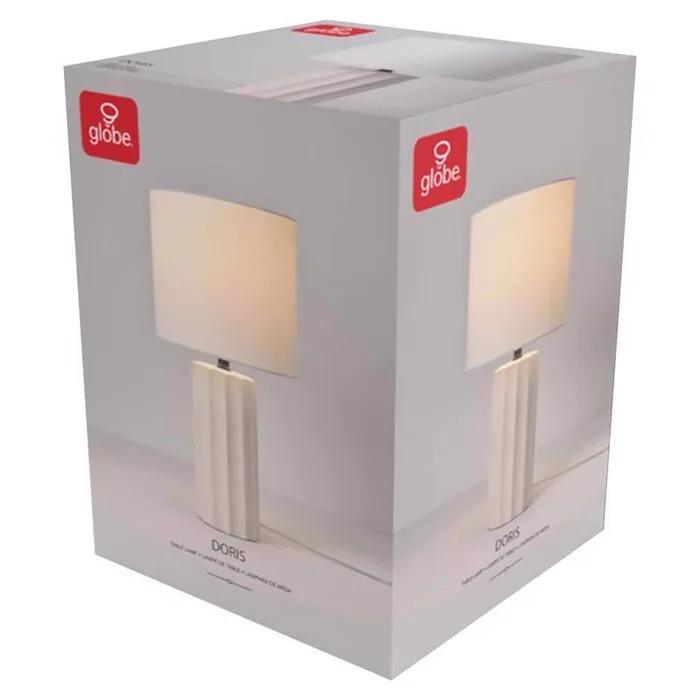 Globe Electric Doris 20 in. Concrete Beige/White Table Lamp (Pack of 2)