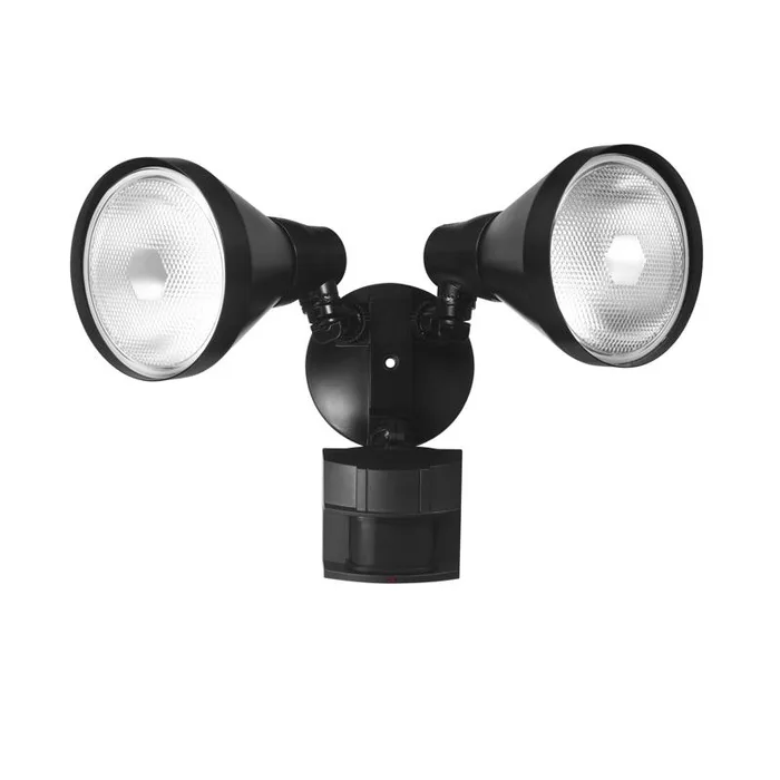 Globe Electric Motion-Sensing Hardwired Incandescent Black Security Light (Pack of 2)