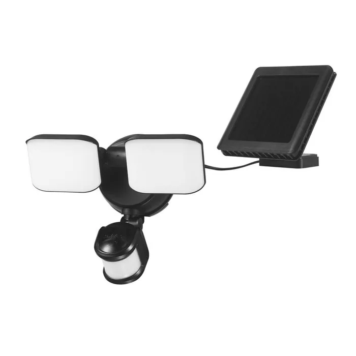 Globe Electric Motion-Sensing Solar Powered LED Black Security Light (Pack of 2)