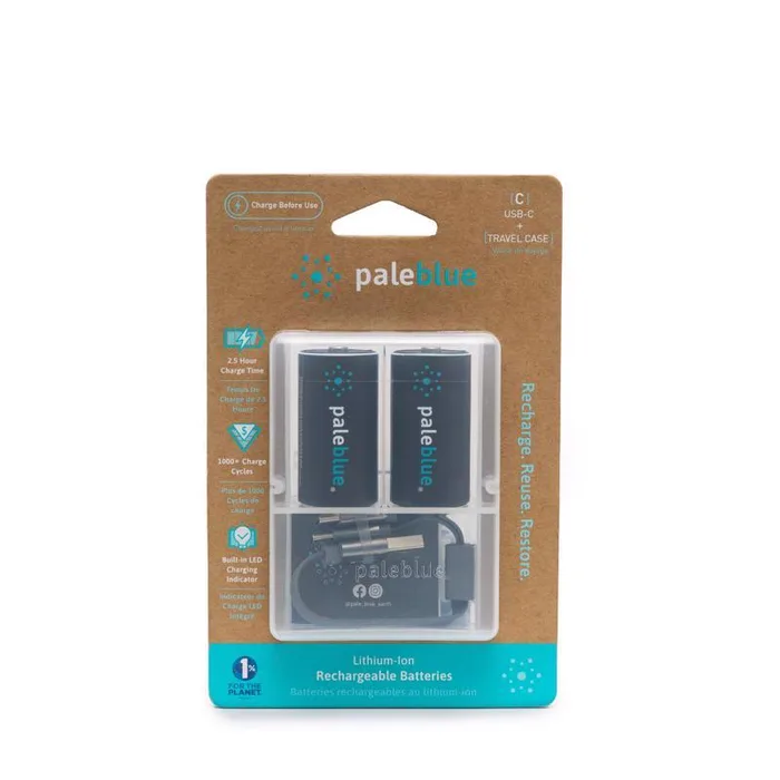 Pale Blue Earth C Lithium Batteries 2 pk Clamshell