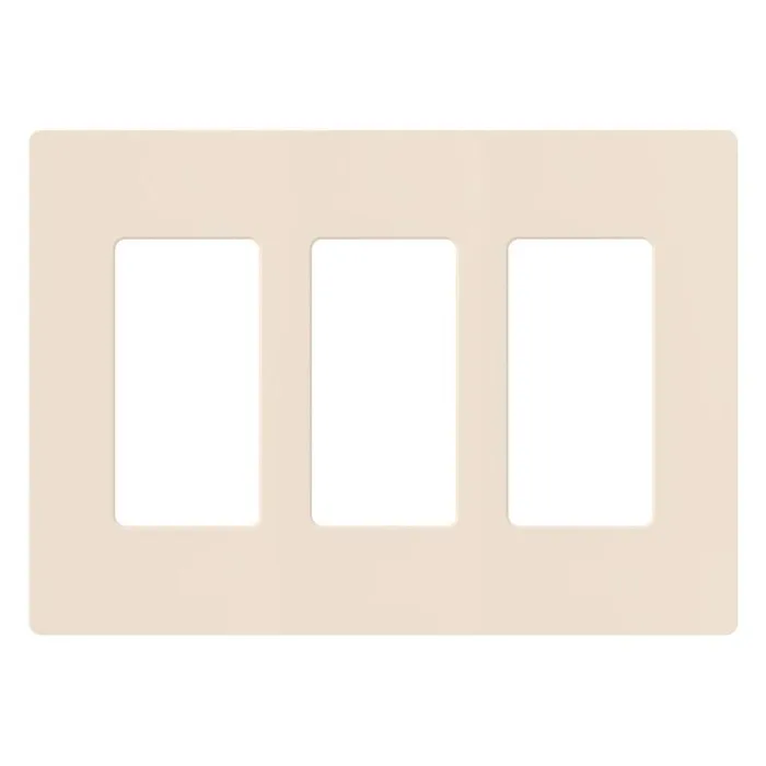 Lutron Claro Gloss Light Almond 3 gang Plastic Decorator Wall Plate 1 pk