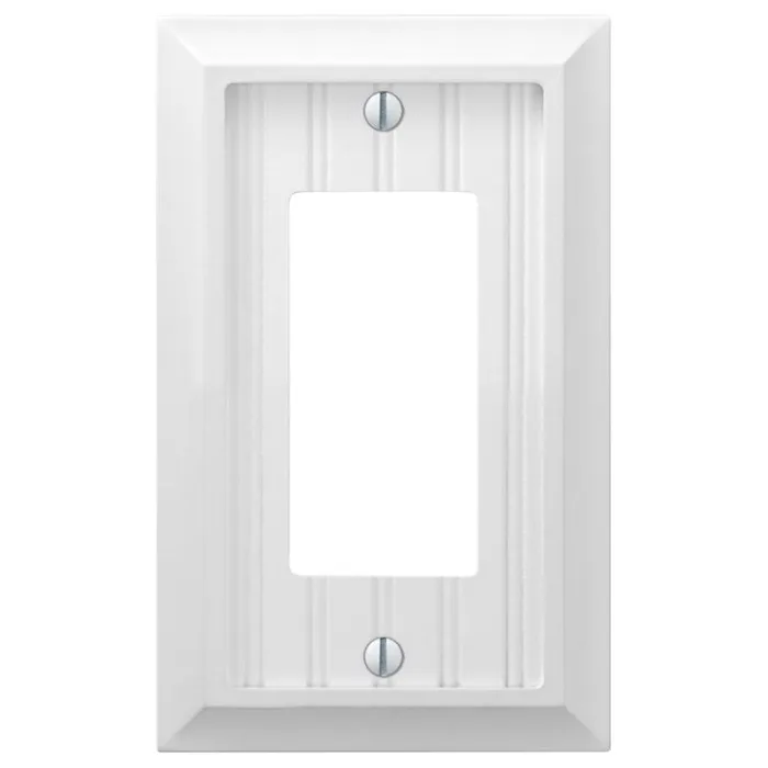 Amerelle Cottage White 1 gang Compressed Composite Decorator Wall Plate (Pack of 4)