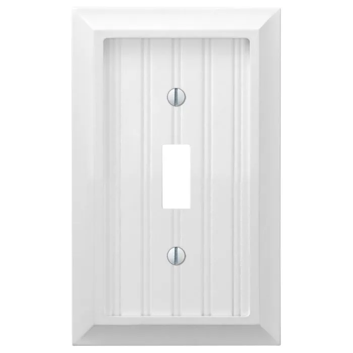 Amerelle Cottage White 1 gang Compressed Composite Toggle Wall Plate (Pack of 4)