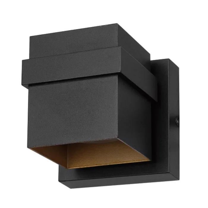 Globe Electric 1-Light Matte Black Petite Structure Wall Sconce