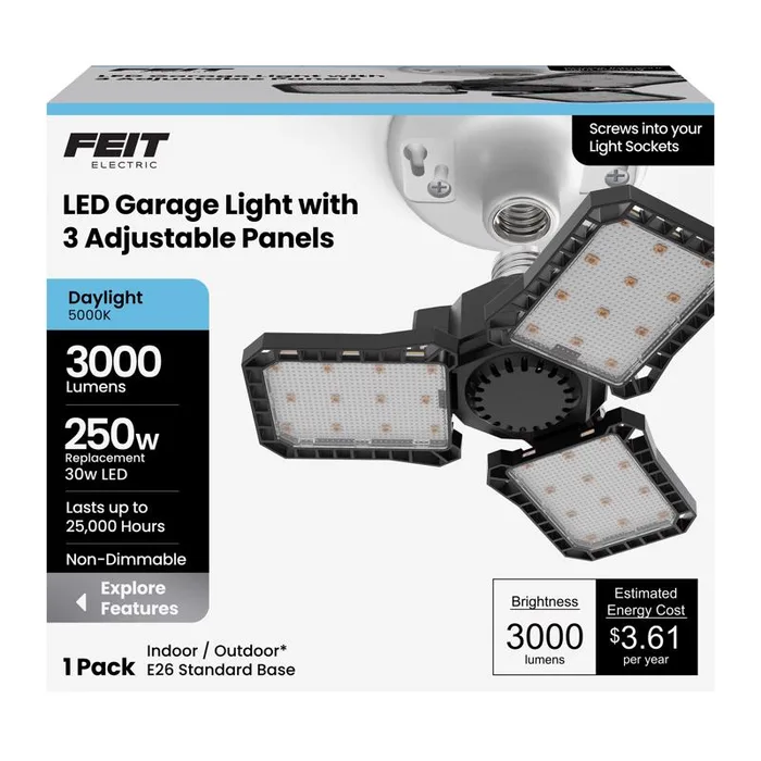 Feit ED28 E26 (Medium) LED Garage Bulb Daylight 250 Watt Equivalence 1 pk (Pack of 15)